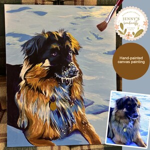 Toile de peinture personnalisée pour portrait d'animal de compagnie, chien ou chat peint à la main, portrait d'animal de compagnie à partir d'une photo, conception d'art unique, cadeau en cas de perte d'un animal de compagnie, cadeau commémoratif