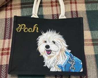 Custom Hand-Painted Pet Portrait Handbag | Personalized Gift