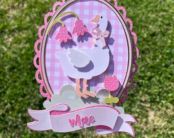 Personalized Goose 1st Birthday Cake Topper – Farm Girl Party