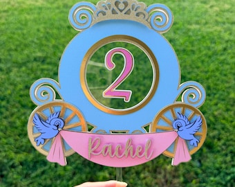 Personalized Cinderellaa  Topper: Princess  Birthday Party Decor