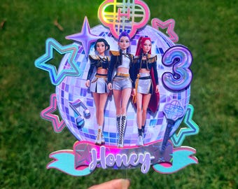 K pop Cake Topper – Demo Hunte Birthday Party Decoration, huntr, Zaja boyz, Birthday