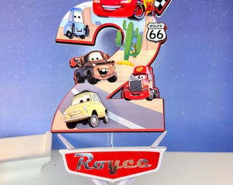 Custom Cars Cake Topper, McQueen and Mater Birthday Party Decor