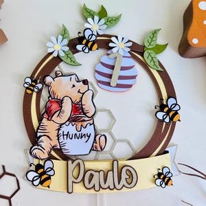Winnie the Pooh Cake Topper,Baby Shower Cake Topper, Winnie the Pooh Theme Party, Birthday Theme, Classic Winnie the Pooh