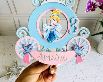 Personalized Cinderellaa  Topper: Princess  Birthday Party Decor