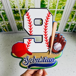 Baseball Cake Topper Custom – Personalized Party Decoration for Kids & Teens