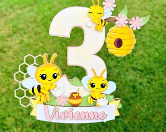 Personalized Bee Cake Topper: Custom Birthday Party Decoration, abejita chiquitita CT, tshirt bee