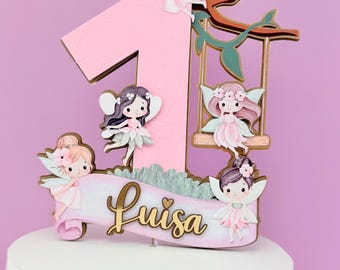 Fairy Cake Topper Personalized Name