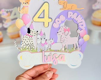Personalized Dog Birthday Cake Topper, Puppy Party Decoration
