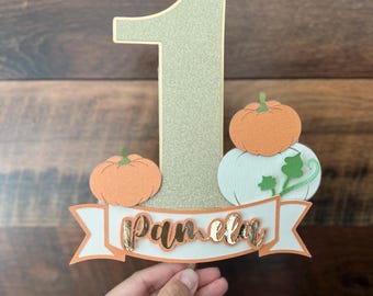 Little Pumpkin 1st Birthday Cake Topper, Fall Decor