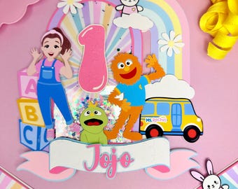Ms Rachel Inspired Shaker Cake Topper  Personalized with Name and Age Party Decoration for Boy or Girl  Toddler Birthday