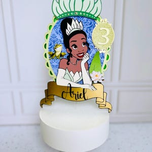 Tiana Cake Topper: Glitter Princess Party Decoration