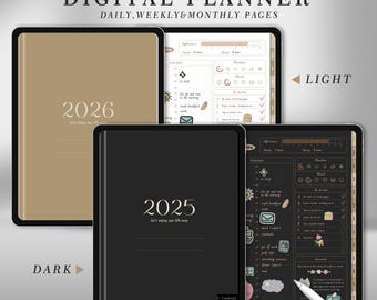 2025-2026 Digital Planner: Minimalist Weekly & Daily (PDF Template)