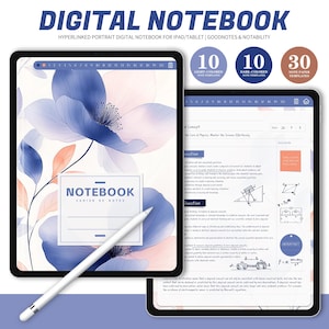 Digital Notebook, Digital Notes, GoodNotes Notebook, Digital Journal, Student Notebook, Note Templates, Digital Note Paper, Cornell journal