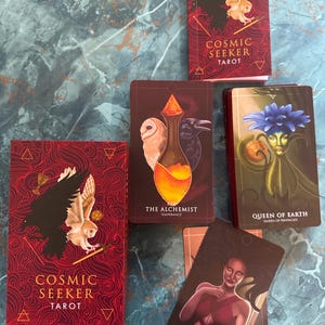Cosmic Seeker Tarot * Tarot dos Quatro Elementos * Baralho de Tarô Indie * Baralho de Adivinhação * Ferramenta de Autodesenvolvimento