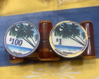 Jan Carlin Original Jamaica Poker Bracelet, Gambling, Island, Palm Tree's