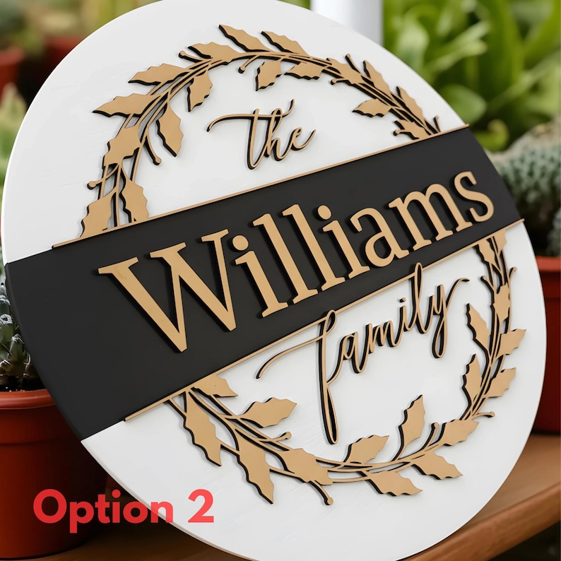 Personalized Wooden Door Sign - Family Name Sign - Wedding Gift ...