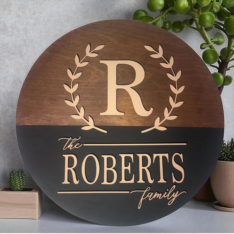 Personalized Family Name Wooden Door Sign - Housewarming Gift - Etsy