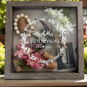 Personalized Wedding Shadow Box Gift, Custom Keepsake Frame for Bride and Groom, Wedding Decor Memory Box