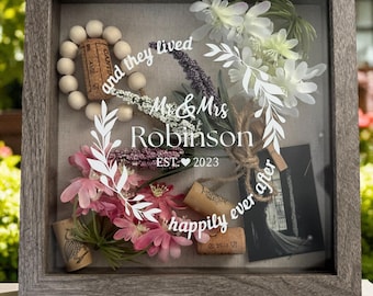 Personalized Wedding Shadow Box: Keepsake Memory Display, Custom Names & Date