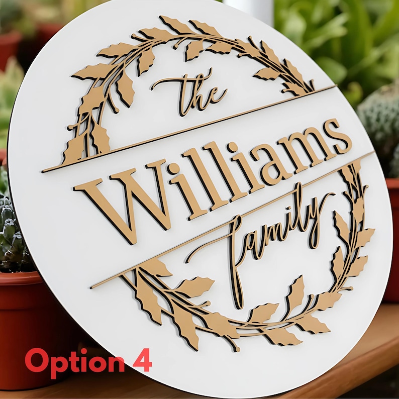 Personalized Wooden Door Sign - Family Name Sign - Wedding Gift ...