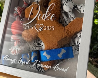 Personalized Dog Memorial Shadow Box: Pet Loss Remembrance Keepsake