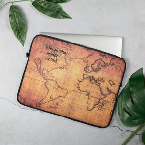 Housse pour ordinateur portable carte du monde vintage