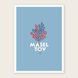 Glückwunschkarte "Masel Tov", Klappkarte mit hochwertigem Briefumschlag