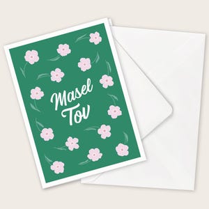 Glückwunschkarte "Masel Tov", Klappkarte mit hochwertigem Briefumschlag
