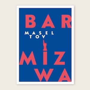 Glückwunschkarte "Masel Tov" zur Bar Mizwa mit hochwertigem Briefumschlag