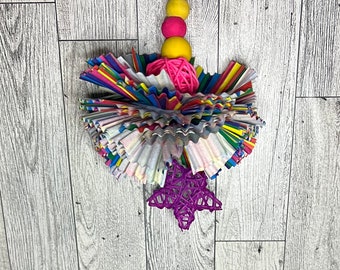 cupcake puff ball bird toy