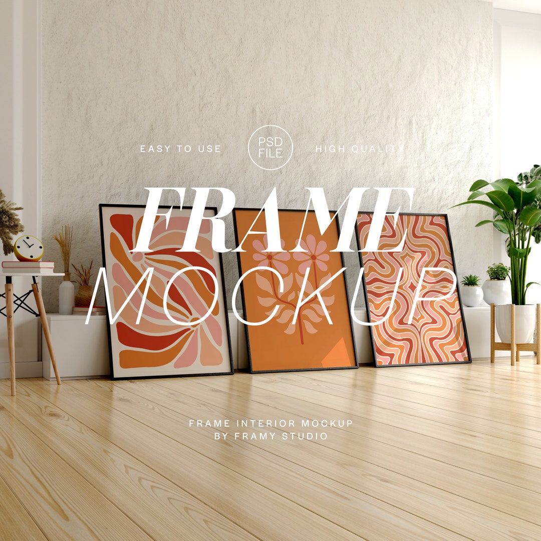 Maquete de 3 molduras modernas verticais, maquete de moldura moderna ...