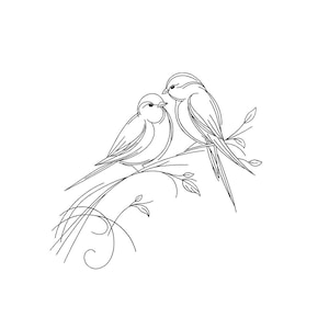 Premium Vector | Birds in love with a heart and love