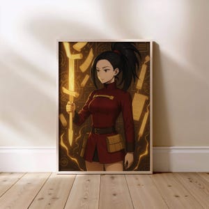 Elegant Inventor Poster Confident Heroine Wall Art Print with Creation Power and Poised Look