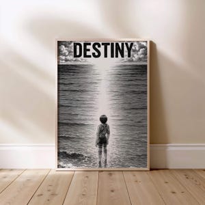 Destiny Ocean Horizon Manga Scene Schwarz und Weiß Anime Wandposter