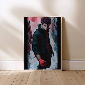 Yuji Itadori Anime Wall Art Print JJK Poster Jujutsu Sorcerer Poster for Anime Decor, Cool Shonen Gift for JJK Fans