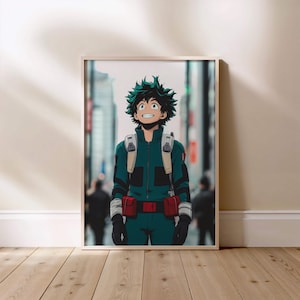 Deku Anime Wall Art Print My Hero Academia Poster for Anime Room Decor, Shonen Wall Art Gift for MHA Fans