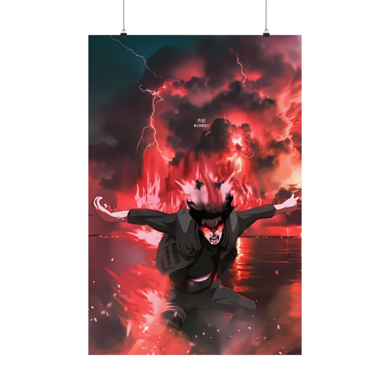 Epic Might Guy eight Gates Unleashed Naruto Poster Guy Sensei Poster