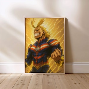 Symbol of Peace Poster Bold Hero Wall Art Print with Smiling Strength and Powerful Pose