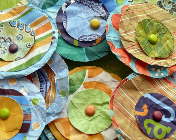 Handmade Scrapbook Embellishments Paper Posies Beautiful Blossoms Etsy