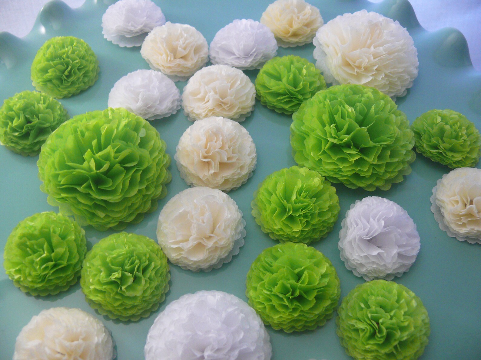 Lime Green Button Mums White Button Mums Ivory Tissue Paper | Etsy