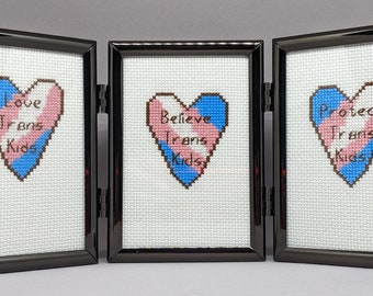 Love Trans Kids - cross stitch pattern