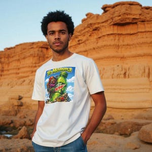 Camiseta de broma de escalada de Mountain Dew "Yo, mamá" - Camiseta con meme gráfico divertido