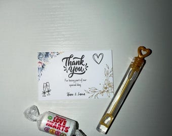Wedding Favor Gift Set – Personalized Thank You Favors with Bubbles & Sweets