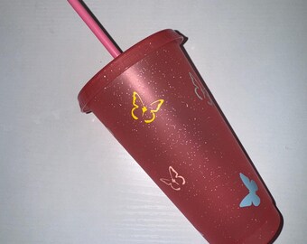Personalised butterfly tumblers