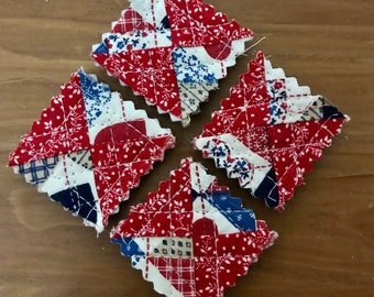 Tiny Patriotic Quilted Magnets