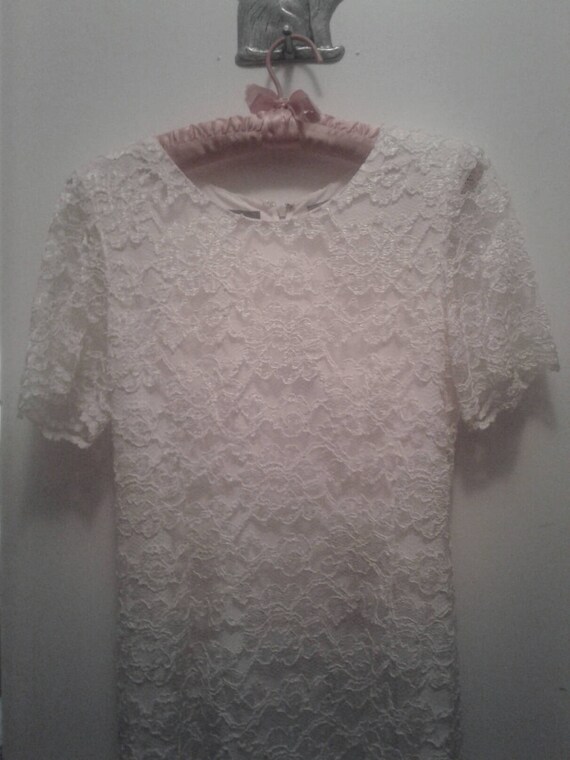 Vintage Liz Claiborne Lace Sheath Dress Petite si… - image 1