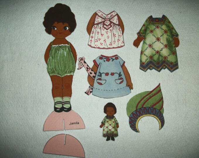 International Fabric Paper Doll With Clothing Jamila From Etsy