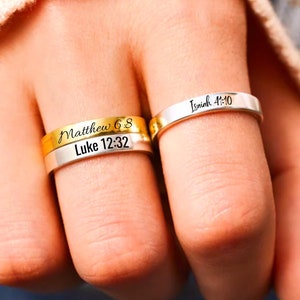 Custom Bible Verse Ring: Engraved Christian Jewelry Gift