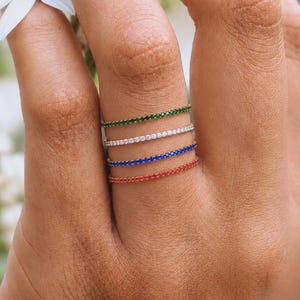 Mom Birthstone Eternity Ring, Custom Birthstone Stacking Ring, Personalized Stackable Birthstone Ring, Gift for Her, Christmas Gift