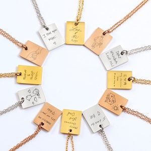 Personalized Handwriting Necklace, Custom 14K Gold Necklace,Custom Necklace, Memorial Necklace,Gift For Mom,Handmade Jewelry,Gift for Her